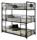 Olga I Black Metal Twin Triple Bunk Bed