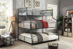 Olga III Black 3-Tiered Bunk Bed (Oversized)