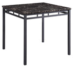 Olney 5-Pc Black Faux Marble Counter Height Table Set