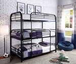 Opal II Black Metal Twin Triple Bunk Bed