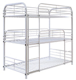 Opal II White Metal Twin Triple Bunk Bed