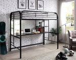 Opal III Black Metal Twin Loft Bed