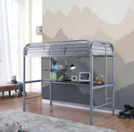 Opal III Silver Metal Twin Loft Bed