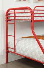 Opal Red Metal Twin over Full Bunk Bed