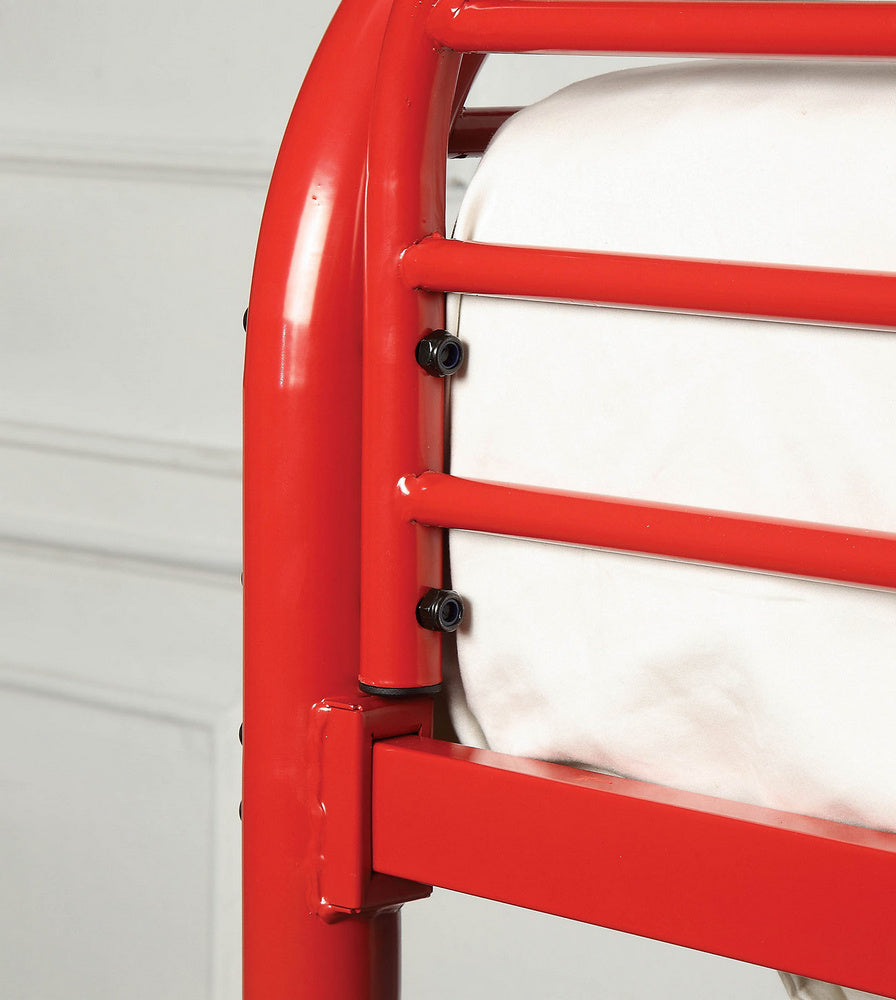 Opal Red Metal Twin over Twin Bunk Bed