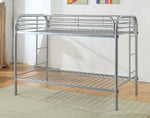 Opal Silver Metal Twin over Twin Bunk Bed