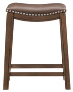 Ordway Brown PU Leather/Wood Pub Stool