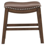 Ordway Brown PU Leather/Wood Stool