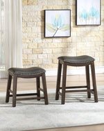 Ordway Gray PU Leather/Wood Counter Height Stool