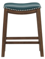 Ordway Green PU Leather/Wood Counter Height Stool