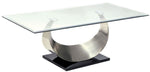 Orla II Silver Metal/Glass Coffee Table