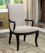 Ornette 2 Espresso Wood/Fabric Arm Chairs