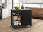 Ottawa Stainless Steel & Black Wood Kitchen Cart