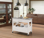 Ottawa Stainless Steel & White Wood Kitchen Cart