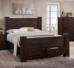 Panang Mahogany Wood King Bed with Storage