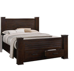 Panang Mahogany Wood Queen Bed with Storage