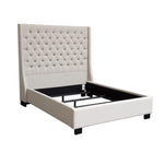 Park Avenue Desert Sand Linen Tufted Queen Bed