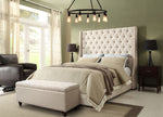 Park Avenue Desert Sand Linen Tufted Queen Bed