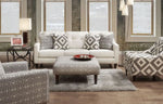 Parker Contemporary Ivory Fabric Sofa