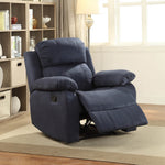 Parklon Blue Microfiber Manual Recliner