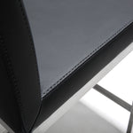 Parma 2 Black Vegan Leather/Steel Counter Stools