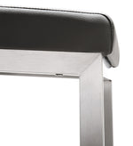 Parma 2 Grey Vegan Leather/Steel Counter Stools