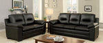 Parma Black Leatherette Loveseat