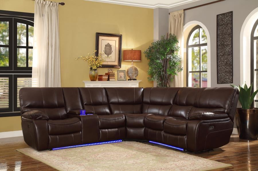 Pecos 3-Pc Brown Power Recliner Sectional