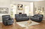 Pecos Gray Leather Gel Match Power Recliner Sofa