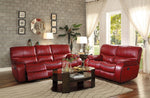 Pecos Red Leather Gel Match Manual Double Recliner Sofa