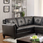 Peever Black Leatherette Sectional Sofa