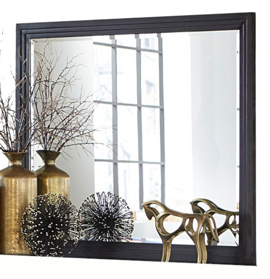 Larchmont Graphite Wood Frame Dresser Mirror