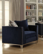 Phaedra Blue Fabric Chair with 2 Pillows