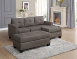 Phelps Brownish Gray Fabric Reversible Sectional Sofa