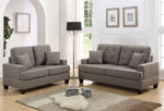 Pierina 2-Pc Coffee Polyfiber Sofa Set