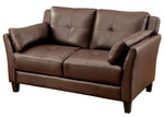 Pierre Brown Leatherette Loveseat