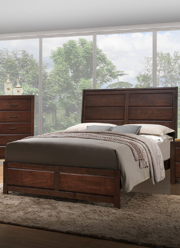 Piper Natural Medium Brown Wood Queen Bed