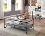 Ponderay Clear Glass/Gray Wood Coffee Table