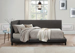 Portage Dark Gray Fabric Twin Daybed with Nailheads