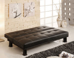 Quinn Black Leatherette Futon Sofa