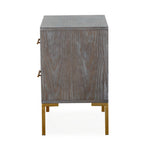 Quinn Grey Wood 2-Drawer Side Table