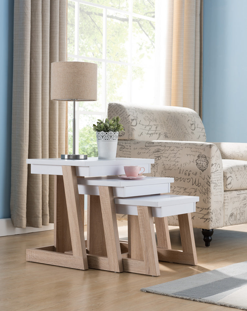 Rachele 3-Pc Two Tone Wood End Table Set