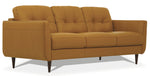 Radwan Camel Button Tufted Leather Sofa