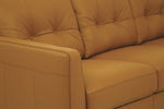 Radwan Camel Button Tufted Leather Sofa