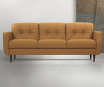 Radwan Camel Button Tufted Leather Sofa