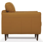 Radwan Camel Leather Button Tufted Loveseat