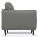 Radwan Pesto Green Leather Button Tufted Loveseat