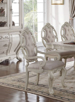 Ragenardus 2 Antique White Fabric/Wood Arm Chairs