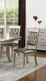 Raimonda 2 Silver Faux Leather/Wood Side Chairs