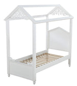 Rapunzel White Wood Full Canopy Bed (Oversized)